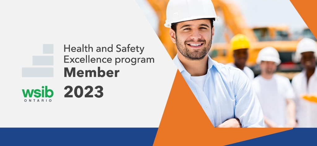 WSIB Ontario Banner - Health and Safety Excellence program Member 2023